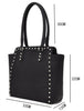 Metal Studded Womens Winged Large Tote Bag Ladies Shoulder Handbag