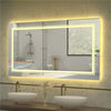 48x24in Rectangle Bathroom Mirror LED Vanity Dimmable Anti-Fog Makeup Wall Mount