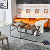 2 PCs Industrial Nesting Tables Sofa Side Table w/ Magazine Holder Space Saving