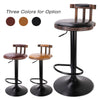 2 X 360° Swivel Elegant Wooden Bar Stool High Leg Lifting Leather Seat Chair Pub