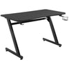 Gaming Desk Steel Frame w/ Cup Holder Headphone Hook Adjustable Feet Black
