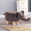 Elephant Footstools Animal Stool Ottoman Fabric PU Padded Seat Wood Legs Pouffe