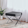 Upholstered Vanity Stool Footstool Sofa Table Chair Padded Seat X Shaped Stand