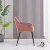 Set of 2/4 Dining Chairs Velvet Padded Seat Metal Legs High Back Chairs Kitchen