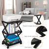 3-tier Rolling Printer Stand X-Shaped Storage Utility Cart Home Office Organizer