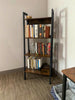 Industrial Ladder Bookcase 4 Tier Rustic Shelving Unit Metal Plant Storage Stand