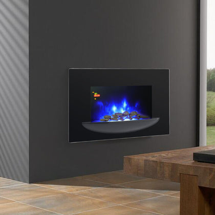 Thermostatic Multi Colour Flame Electric Fireplace LED Fire Wall Mounted Remote
