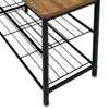Coat Rack Stand Shoe Storage Bench with 9 Hooks Metal Frame Hallway Retro