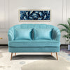 2 Seater Sofa Loveseat Chair Upholstered Velvet Fabric Armchair Shell Wing Back