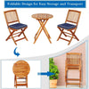 3 PCS Outdoor Folding Bistro Set Home Garden Chair and Table Set W/ Cushions