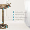 Garden Antique Birdbath Stand Outdoor Pedestal Bird Feeder Base Lightweight