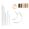 14 Leather Craft Punch Hand Stitching Carving Sewing Tool Thread Awl Thimble Kit