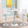 360° Swivel Round Bar Table Height Adjustable Marble Top Steel Counter Pub Desk