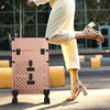 Rose Gold Makeup Trolley Train Case Beauty Cosmetic Vanity Case Box Wheel Drawer