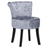 Crushed Velvet Padded Vanity Chair Bedroom Dressing Table Stool Retro Side Chair