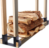 Fireplace Black DIY Firewood Logwood Rack Storage Holder Metal Shelf Stand Steel