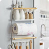 Magnetic Fridge Spice Jars Rack Organizer 4 Tier Storage Paper Towel Roll Holder