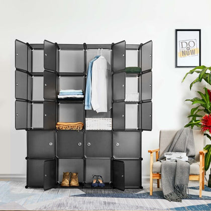 Mondeer 20 Cubes DIY Wardrobe Plastic Cupboard Organizer Storage Clothes Closet
