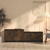 Rustic Wooden TV Stand Long Media Unit Sideboard Storage Media Unit Cabinet Slim