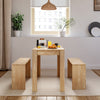 3pcs Dining Table Set with Benches Set Breakfast Kitchen Furniture Small Place