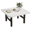 Foldable Marble Effect Laptop Snack Breakfast Table Desk Metal Small Apartment