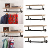 Wall Mounted Clothes Rail Bathroom Kitchen Shelf Hanging Wardrobe Display Rack
