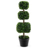 75CM Artificial Boxwood Topiary Tree Fake Triple Square Shaped Boxwood Plant