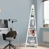 5 Tiers Corner Shelf Wooden Bookcase Ladder Shelf Home Office Storage Shelving