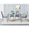 105cm 120cm Glass Dining Table and 4 /6 Padded Chairs Set Home Kitchen Furniture