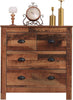 Rustic Brown Chest Of 4 Drawers Wooden Storage Unit Black Metal Handles Bedroom