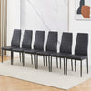 Modern Set of 4 Faux Leather Dining Chair Padded Seat Kitchen Dinning Room Black