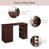 120cm Computer Desk w, Storage, Writing Study Table for Home Office, Brown