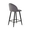 2X Bar Stools Velvet Breakfast Stool Kitchen Pub Chairs Grey 75cm Seat High