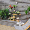5-tier Bamboo Plant Stand Freestanding 10 Pots Flower Rack Display Storage Shelf