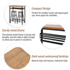 3 Pieces Bar Table Dining Kitchen Table Chair Dining Room Sets w/ Storage Shelf
