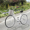 26" Commuter Bike Single Speed Cruiser Hybrid Bike With Front Basket White New