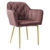 Modern Dining Chair Velvet Padded Seat Tufted Back Armchair Kitchen Home Office