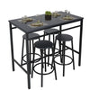 Industrial 5 Pieces Bar Table and 4 Stools Set Dining Table Chair Set Kitchen