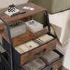 Fabric Chest of Drawers 4-Drawer Dresser Industrial Storage Cabinet with WoodTop
