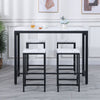 5Pcs White Marble Bar Table & 4 Stools Breakfast Kitchen Dining Set Bar Bistro