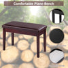 2-in-1 PU Leather Piano Bench Stool Double Duet Seat w/Padded Cushion Coffee