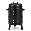 3-in-1 Charcoal BBQ Grill Cambo Portable Vertical Charcoal Smoker Camping Picnic