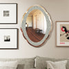 Large Arch Crushed Diamond Jewel Framed Silver Bordered Wall Mount Accent Mirror