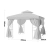 3x3m Steel Gazebo Garden Outdoor 2-tier Roof Marquee Party Tent w/ Storage Shelf