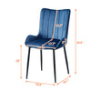 Set of 2 Dining Chairs Velvet Padded Seat Metal Legs High Back Chairs Kitchen UK