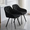 2 x Rotatable Dining Chairs Padded Velvet Seat Metal Legs Swivel Kitchen Modern