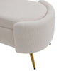 100cm Rectangular Ottoman Footstool Velvet Upholstered Stool w/Golden Metal Legs