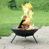 LEVEL Patio Outdoor Fire Pit 52cm Round Bowl Cast Iron LARGE Log Burner Heater