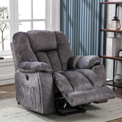 Electric Power Lift Recliner Sofa Velvet  Armchair Massage Heating Vibration BT