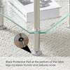 Triangle Corner Table Glass Side Table with Shelves End Table for Living Room